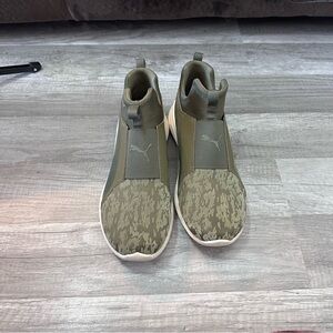 Puma Green Camouflage High-Top Sneakers